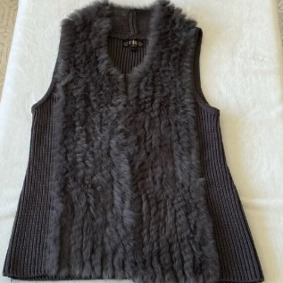 Metric Knits Rabbit Fur Sweater Vest - Picture 1 of 4